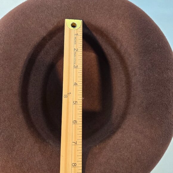 USA Vintage WPL 4384 Festival Artsy Rodeo Brown 100% Wool Rolled Brim Unisex HAT - Picture 16 of 17